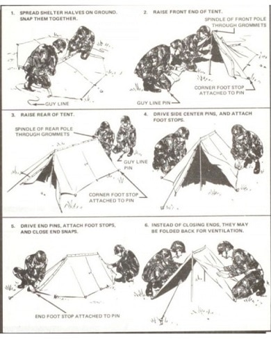 Camouflage Pup Tent Oud Model